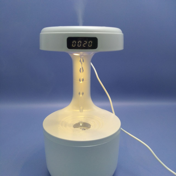 Антигравитационный капельный увлажнитель воздуха с обратным потоком Antigravity Humidifier с часами / Антистресс - увлажнитель 